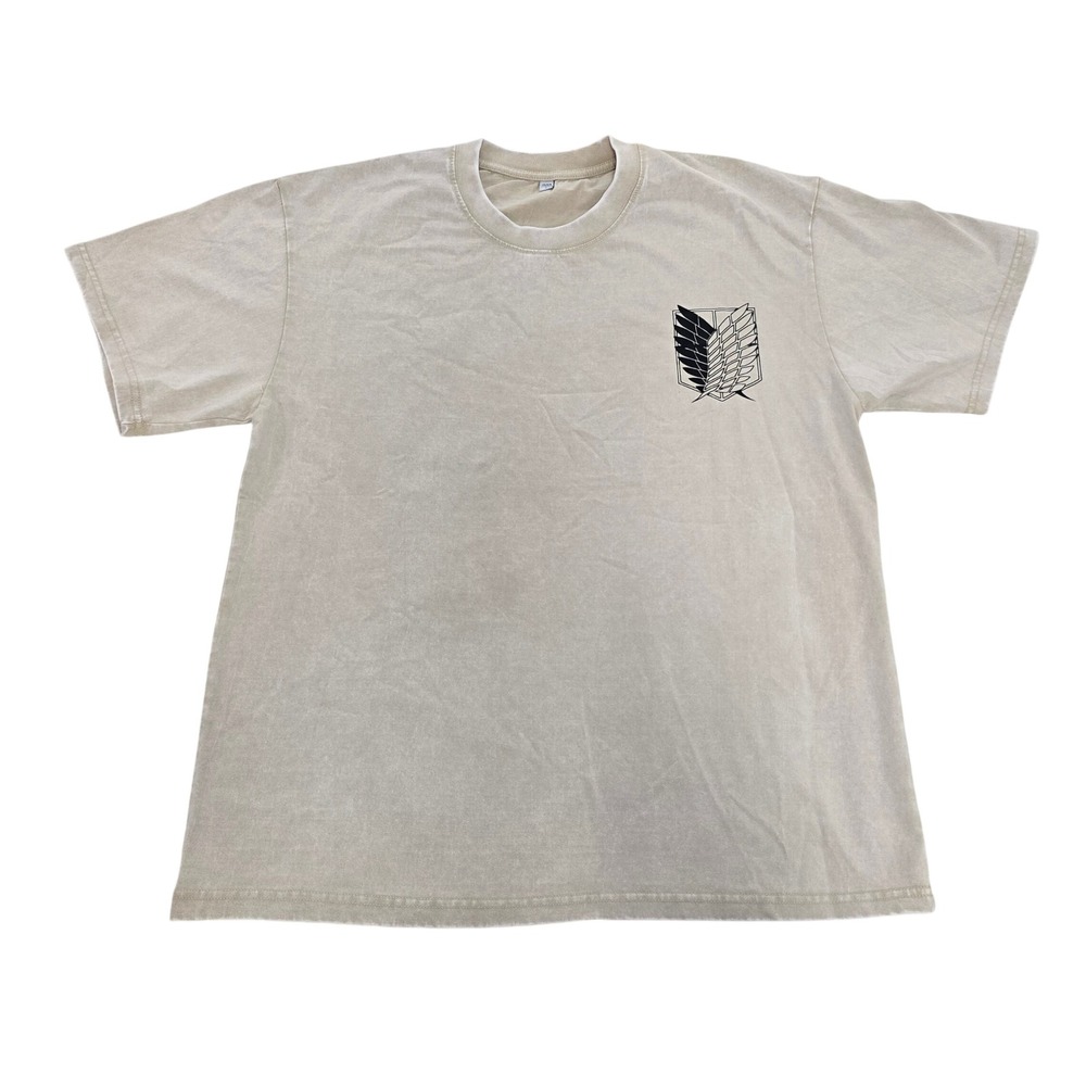 Attack on Titan Wings of Freedom Manga Graphic Tee Tan Mineral Wash Large
